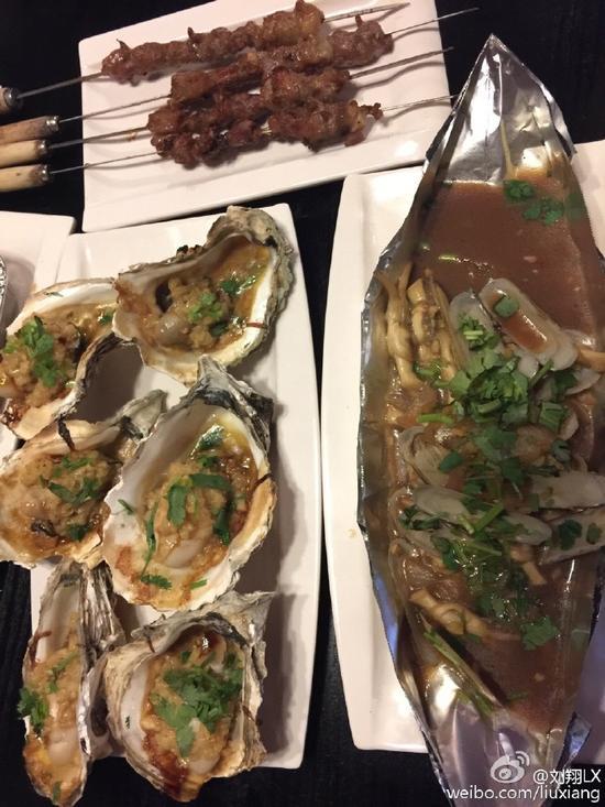 劉翔微博曬美食