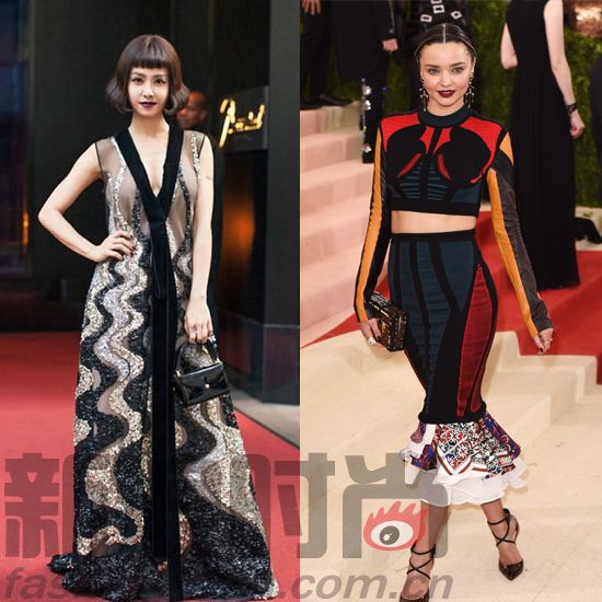 蔡依林(左)和米蘭達(dá)-可兒(右)