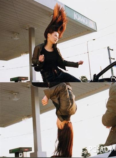 垂直飛起的頭發(fā)略嚇人