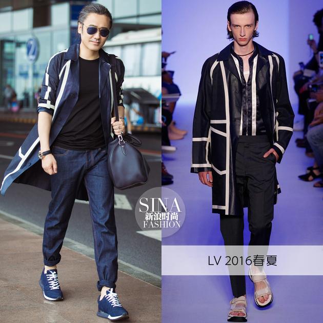 啟程巴黎的機場look，波叔選擇了LV-2016春夏系列風(fēng)衣