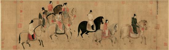 張萱《虢國(guó)夫人游春圖》（木版水印）