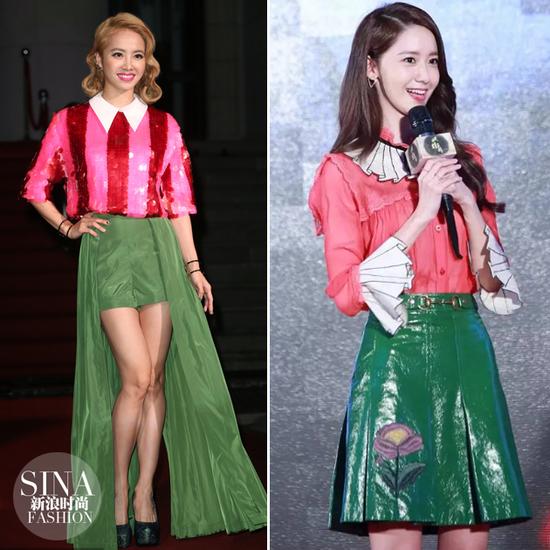 蔡依林和林允兒示范紅配綠也能很時(shí)髦
