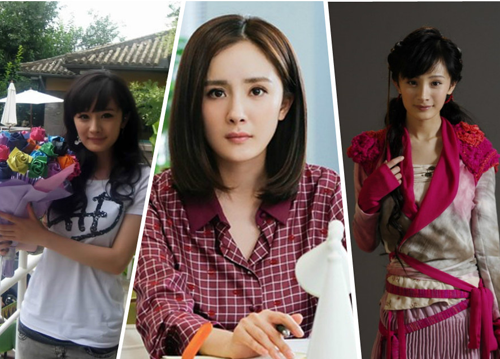 楊冪三組造型對比