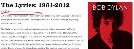 迪倫官網(wǎng)刪去諾獎(jiǎng)信息 瑞典文學(xué)院：他不來隨他吧