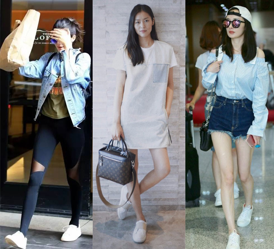 女明星都愛穿小白鞋