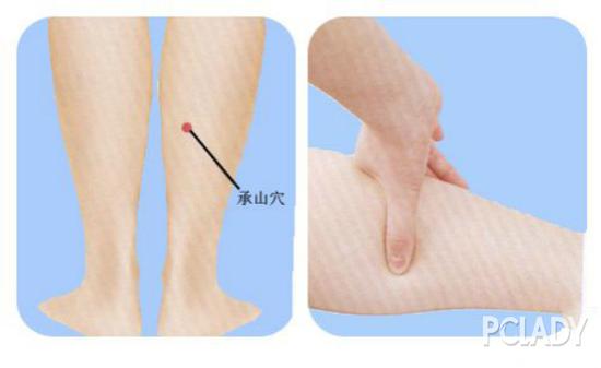 按壓承山穴
