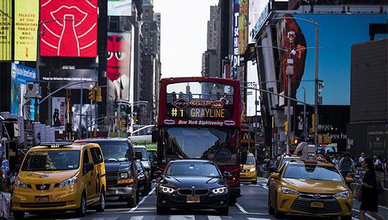 紐約市街頭的出租車。圖片來源：視覺中國